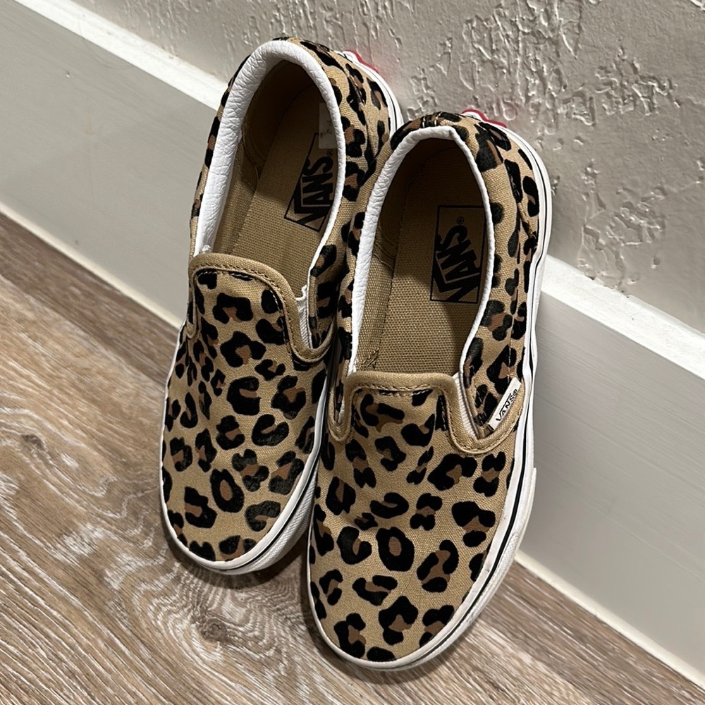 Little Girls Cheetah Slip On Vans